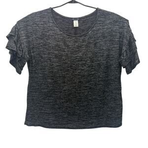 Olivia Blu Black White Design Rayon Blend Short Sleeve Top Womens 2X Shirt